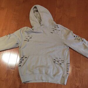 Amnesia Taupe Distressed Pullover Hoodie